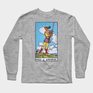 Page of swords tarot card Long Sleeve T-Shirt